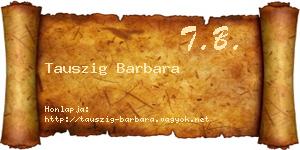 Tauszig Barbara névjegykártya